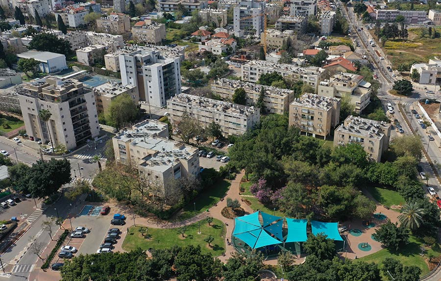 מבט אוירי על פרוויקטים להתחדשות עירונית